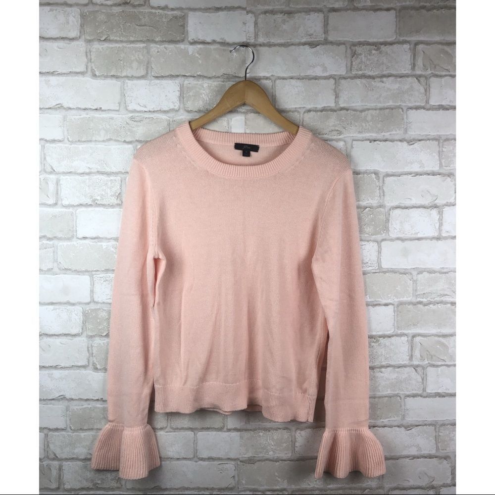 J. Crew Ruffle Cuff Sweater Size M - Picture 2 of 8